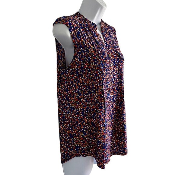 Ava & Grace Sleeveless Top Quarter Button Women's Petite Medium PM - Picture 3 of 7